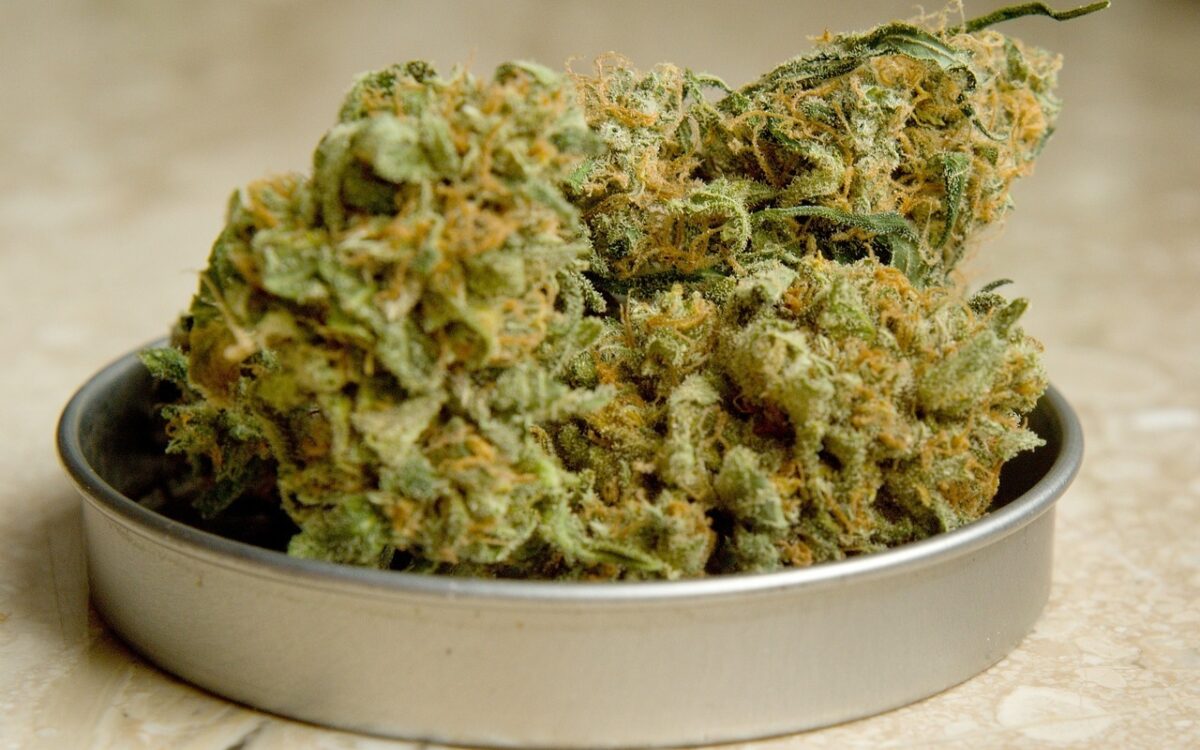 Ein Brocken Marihuana in einer Schale Ein Brocken Marihuana in einer Schale